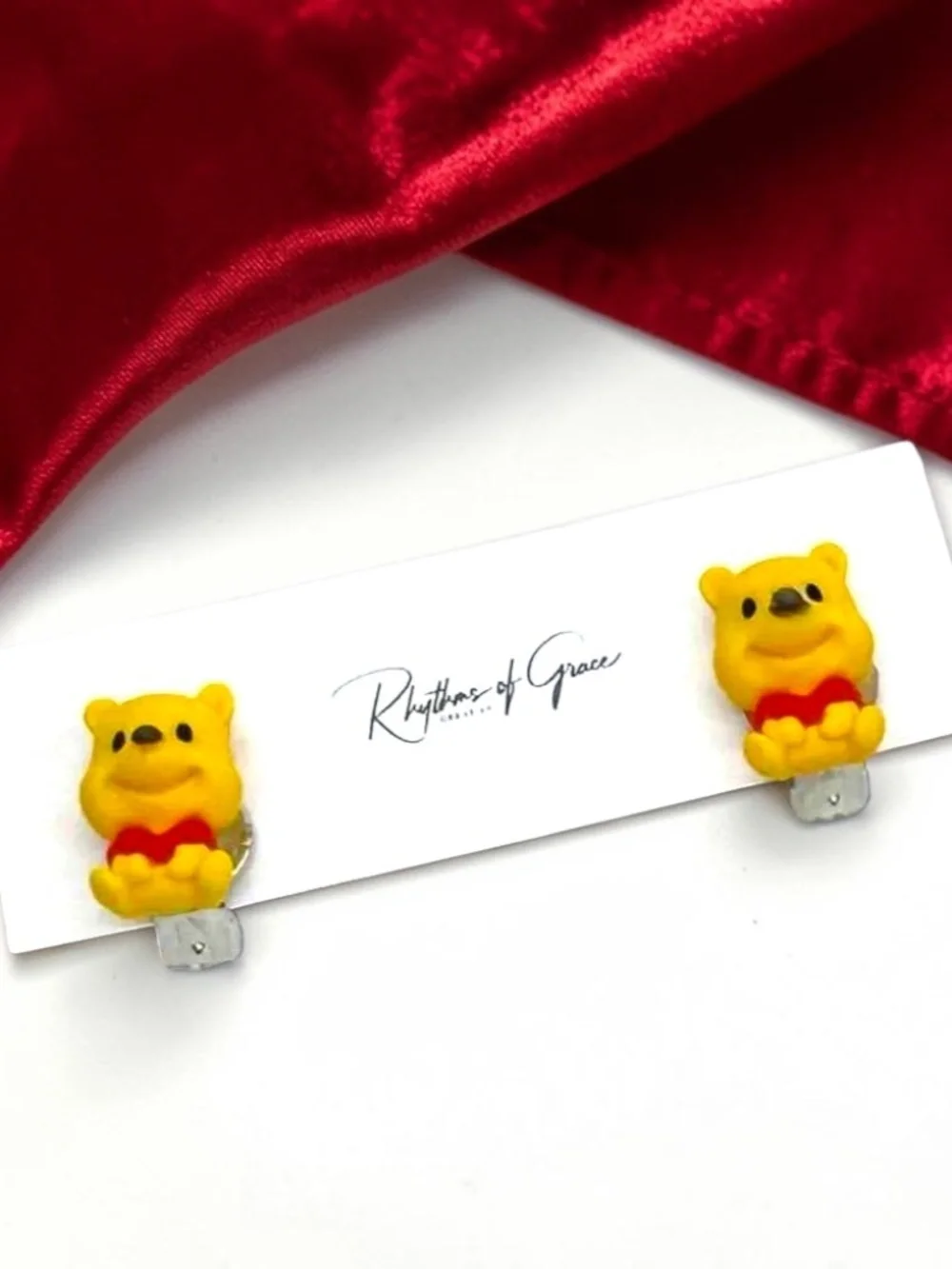 Winnie Pooh Piglet Tigger Clip-On Earring Set